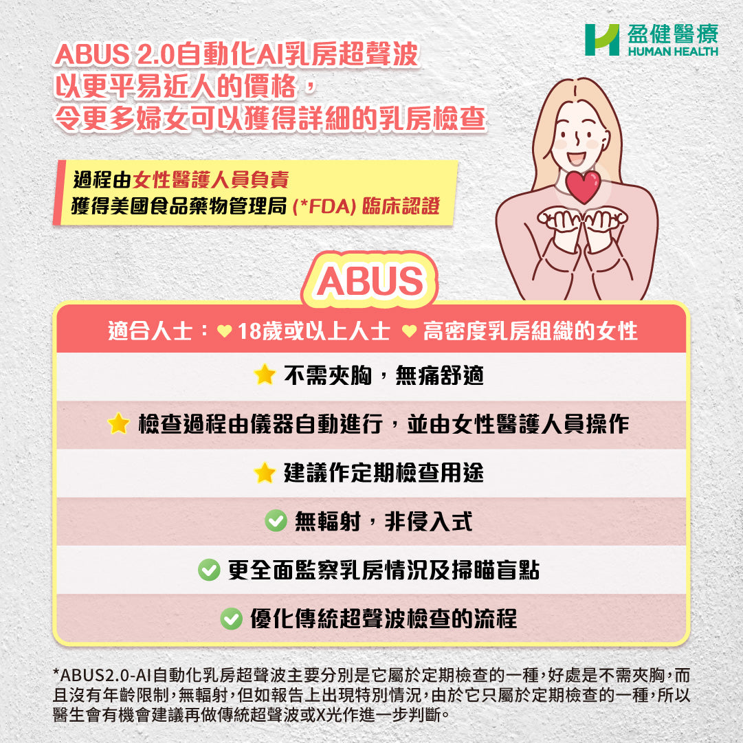 ABUS - AI自動化乳房超聲波檢查 (U91)