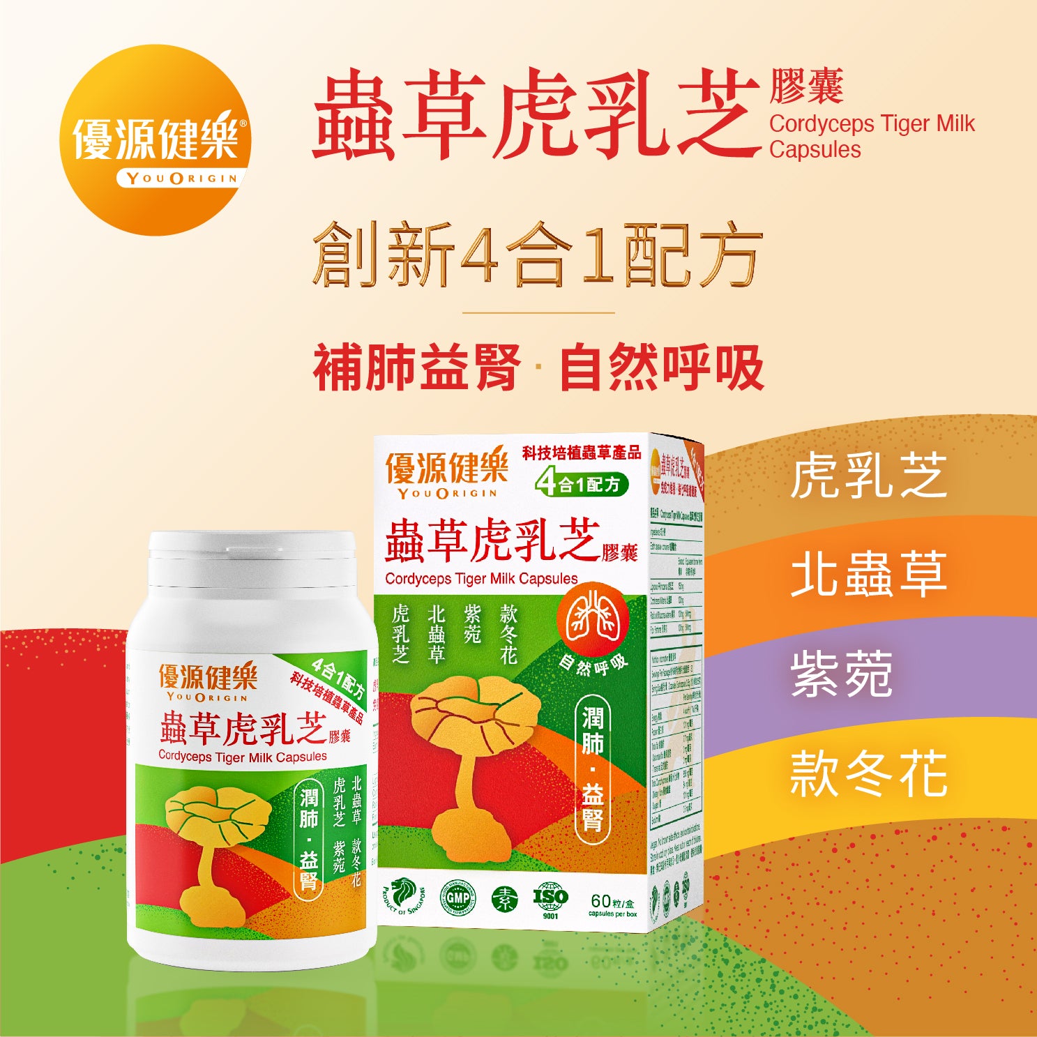 YOU ORIGIN® Cordyceps Tiger Milk Capsules 60s (R-ORI009)
