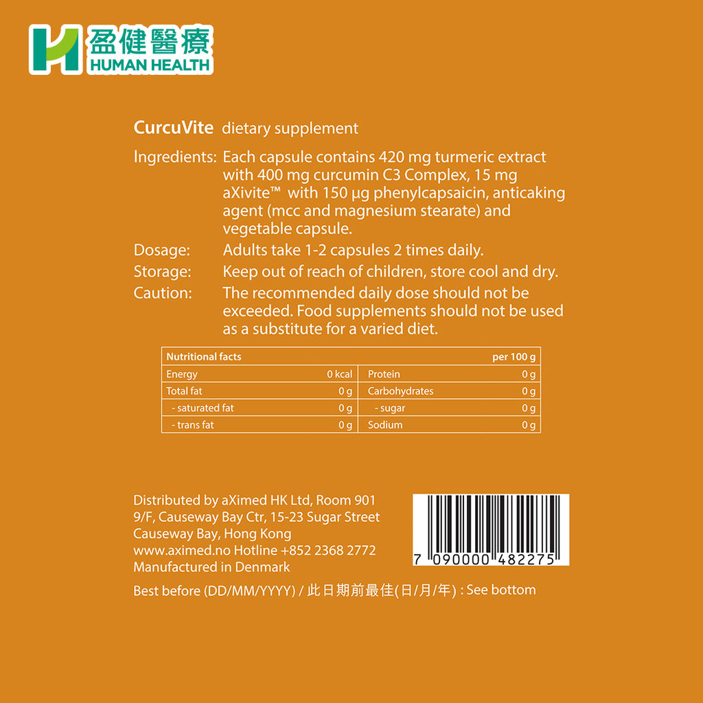 Aximed Tab Human Health Eshop-aXimed CurcuVite - Curcumin C3 Complex + aXivite™ (R ...
